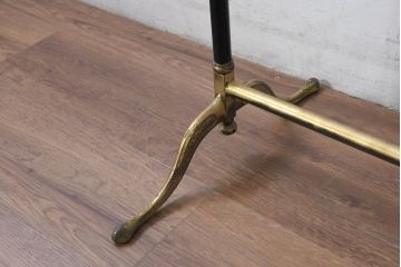 イタリアビンテージ　ブラス(真鍮)レッグがおしゃれで品のある伸縮式ハンガーラック(ポールハンガー、洋服掛け、コート掛け、店舗什器、ヴィンテージ)(R-081789)