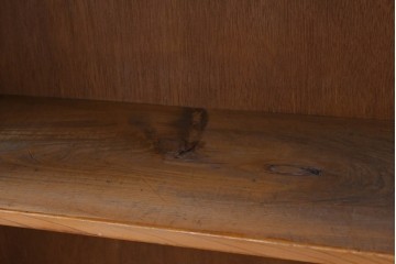 和製アンティーク　美品　引き出し付き　レトロな雰囲気のガラス戸収納棚　(R-081790)