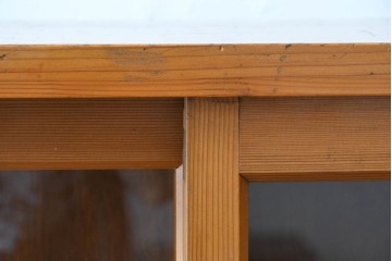 和製アンティーク　美品　引き出し付き　レトロな雰囲気のガラス戸収納棚　(R-081790)