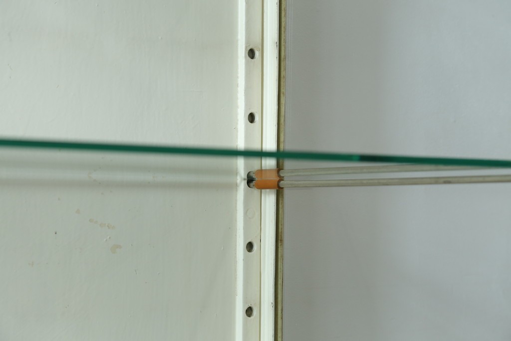 フランスアンティーク　アイアンフレーム　ペイント　縦型　シャビーシックな雰囲気が魅力のメディカルキャビネット　(R-081792)