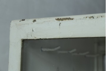 フランスアンティーク　アイアンフレーム　ペイント　縦型　シャビーシックな雰囲気が魅力のメディカルキャビネット　(R-081792)