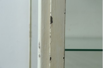 フランスアンティーク　アイアンフレーム　ペイント　縦型　シャビーシックな雰囲気が魅力のメディカルキャビネット　(R-081792)