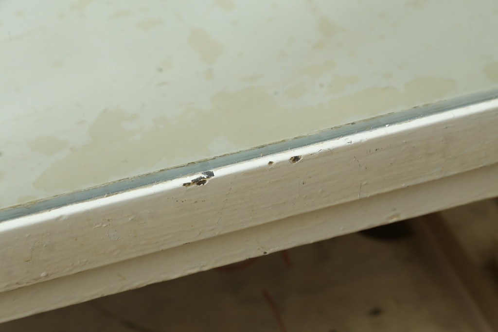 フランスアンティーク　アイアンフレーム　ペイント　縦型　シャビーシックな雰囲気が魅力のメディカルキャビネット　(R-081792)