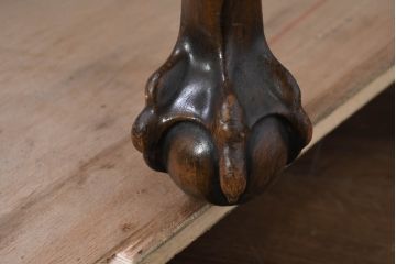 イギリスアンティーク　レザー(本革)　重厚感のある佇まいが魅力的なウィングバックソファ(ウイングバックソファ、1人掛け、1P、一人掛けソファ、アームチェア、店舗什器、英国)(R-081794)
