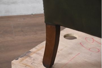 イギリスアンティーク　レザー(本革)　重厚感のある佇まいが魅力的な1人掛けウィングバックソファ(ウイングバックソファ、1P、一人掛けソファ、アームチェア、店舗什器、英国)(R-081796)