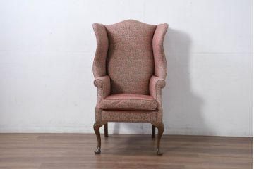 アメリカビンテージ　激レア!!幻の逸品　Ralph Lauren Home(ラルフローレン ホーム)　退色あり　クラシカルな雰囲気漂うウィングバックチェア(ウイングバックチェア、ラウンジチェア、一人掛けチェア、1人掛け、1P、ヴィンテージ)(定価約130万円)(R-081797)