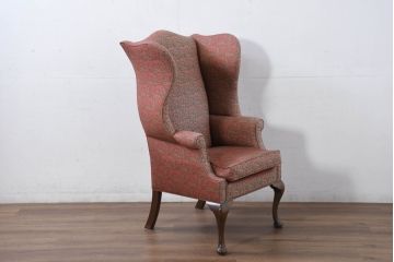 アメリカビンテージ　激レア!!幻の逸品　Ralph Lauren Home(ラルフローレン ホーム)　退色あり　クラシカルな雰囲気漂うウィングバックチェア(ウイングバックチェア、ラウンジチェア、一人掛けチェア、1人掛け、1P、ヴィンテージ)(定価約130万円)(R-081797)