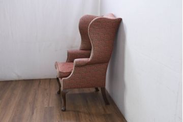 アメリカビンテージ　激レア!!幻の逸品　Ralph Lauren Home(ラルフローレン ホーム)　退色あり　クラシカルな雰囲気漂うウィングバックチェア(ウイングバックチェア、ラウンジチェア、一人掛けチェア、1人掛け、1P、ヴィンテージ)(定価約130万円)(R-081797)