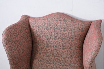 アメリカビンテージ　激レア!!幻の逸品　Ralph Lauren Home(ラルフローレン ホーム)　退色あり　クラシカルな雰囲気漂うウィングバックチェア(ウイングバックチェア、ラウンジチェア、一人掛けチェア、1人掛け、1P、ヴィンテージ)(定価約130万円)(R-081797)