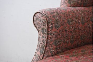 アメリカビンテージ　激レア!!幻の逸品　Ralph Lauren Home(ラルフローレン ホーム)　退色あり　クラシカルな雰囲気漂うウィングバックチェア(ウイングバックチェア、ラウンジチェア、一人掛けチェア、1人掛け、1P、ヴィンテージ)(定価約130万円)(R-081797)