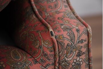 アメリカビンテージ　激レア!!幻の逸品　Ralph Lauren Home(ラルフローレン ホーム)　退色あり　クラシカルな雰囲気漂うウィングバックチェア(ウイングバックチェア、ラウンジチェア、一人掛けチェア、1人掛け、1P、ヴィンテージ)(定価約130万円)(R-081797)