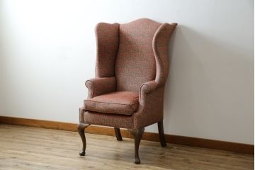 アメリカビンテージ　激レア!!幻の逸品　Ralph Lauren Home(ラルフローレン ホーム)　退色あり　クラシカルな雰囲気漂うウィングバックチェア(ウイングバックチェア、ラウンジチェア、一人掛けチェア、1人掛け、1P、ヴィンテージ)(定価約130万円)(R-081797)