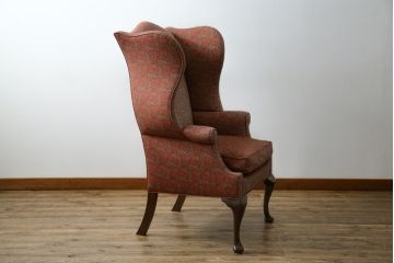 アメリカビンテージ　激レア!!幻の逸品　Ralph Lauren Home(ラルフローレン ホーム)　退色あり　クラシカルな雰囲気漂うウィングバックチェア(ウイングバックチェア、ラウンジチェア、一人掛けチェア、1人掛け、1P、ヴィンテージ)(定価約130万円)(R-081797)