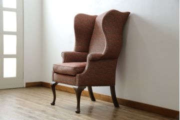 アメリカビンテージ　激レア!!幻の逸品　Ralph Lauren Home(ラルフローレン ホーム)　退色あり　クラシカルな雰囲気漂うウィングバックチェア(ウイングバックチェア、ラウンジチェア、一人掛けチェア、1人掛け、1P、ヴィンテージ)(定価約130万円)(R-081797)