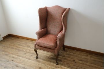 アメリカビンテージ　激レア!!幻の逸品　Ralph Lauren Home(ラルフローレン ホーム)　退色あり　クラシカルな雰囲気漂うウィングバックチェア(ウイングバックチェア、ラウンジチェア、一人掛けチェア、1人掛け、1P、ヴィンテージ)(定価約130万円)(R-081797)