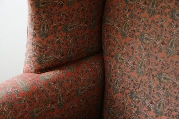 アメリカビンテージ　激レア!!幻の逸品　Ralph Lauren Home(ラルフローレン ホーム)　退色あり　クラシカルな雰囲気漂うウィングバックチェア(ウイングバックチェア、ラウンジチェア、一人掛けチェア、1人掛け、1P、ヴィンテージ)(定価約130万円)(R-081797)