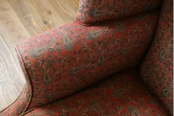 アメリカビンテージ　激レア!!幻の逸品　Ralph Lauren Home(ラルフローレン ホーム)　退色あり　クラシカルな雰囲気漂うウィングバックチェア(ウイングバックチェア、ラウンジチェア、一人掛けチェア、1人掛け、1P、ヴィンテージ)(定価約130万円)(R-081797)