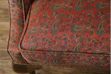 アメリカビンテージ　激レア!!幻の逸品　Ralph Lauren Home(ラルフローレン ホーム)　退色あり　クラシカルな雰囲気漂うウィングバックチェア(ウイングバックチェア、ラウンジチェア、一人掛けチェア、1人掛け、1P、ヴィンテージ)(定価約130万円)(R-081797)