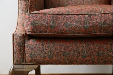 アメリカビンテージ　激レア!!幻の逸品　Ralph Lauren Home(ラルフローレン ホーム)　退色あり　クラシカルな雰囲気漂うウィングバックチェア(ウイングバックチェア、ラウンジチェア、一人掛けチェア、1人掛け、1P、ヴィンテージ)(定価約130万円)(R-081797)