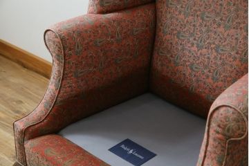 アメリカビンテージ　激レア!!幻の逸品　Ralph Lauren Home(ラルフローレン ホーム)　退色あり　クラシカルな雰囲気漂うウィングバックチェア(ウイングバックチェア、ラウンジチェア、一人掛けチェア、1人掛け、1P、ヴィンテージ)(定価約130万円)(R-081797)
