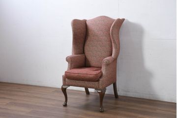 アメリカビンテージ　激レア!!幻の逸品　Ralph Lauren Home(ラルフローレン ホーム)　退色あり　クラシカルな雰囲気漂うウィングバックチェア(ウイングバックチェア、ラウンジチェア、一人掛けチェア、1人掛け、1P、ヴィンテージ)(定価約130万円)(R-081798)