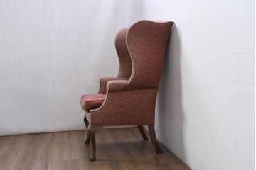 アメリカビンテージ　激レア!!幻の逸品　Ralph Lauren Home(ラルフローレン ホーム)　退色あり　クラシカルな雰囲気漂うウィングバックチェア(ウイングバックチェア、ラウンジチェア、一人掛けチェア、1人掛け、1P、ヴィンテージ)(定価約130万円)(R-081798)