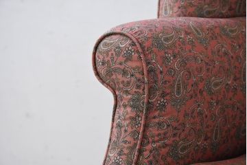 アメリカビンテージ　激レア!!幻の逸品　Ralph Lauren Home(ラルフローレン ホーム)　退色あり　クラシカルな雰囲気漂うウィングバックチェア(ウイングバックチェア、ラウンジチェア、一人掛けチェア、1人掛け、1P、ヴィンテージ)(定価約130万円)(R-081798)
