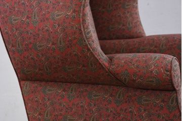アメリカビンテージ　激レア!!幻の逸品　Ralph Lauren Home(ラルフローレン ホーム)　退色あり　クラシカルな雰囲気漂うウィングバックチェア(ウイングバックチェア、ラウンジチェア、一人掛けチェア、1人掛け、1P、ヴィンテージ)(定価約130万円)(R-081798)