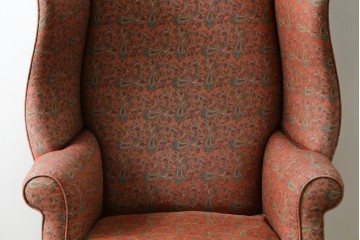 アメリカヴィンテージ　激レア!!幻の逸品　Ralph Lauren Home(ラルフローレン ホーム)　クラシカルな雰囲気漂うウィングバックソファ　定価約130万円　※退色あり　(R-081798)