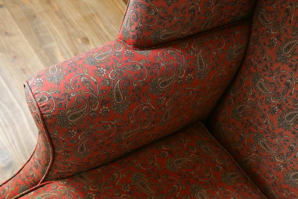 アメリカヴィンテージ　激レア!!幻の逸品　Ralph Lauren Home(ラルフローレン ホーム)　クラシカルな雰囲気漂うウィングバックソファ　定価約130万円　※退色あり　(R-081798)