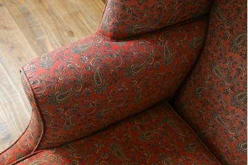 アメリカヴィンテージ　激レア!!幻の逸品　Ralph Lauren Home(ラルフローレン ホーム)　クラシカルな雰囲気漂うウィングバックソファ　定価約130万円　※退色あり　(R-081798)