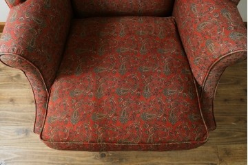 アメリカヴィンテージ　激レア!!幻の逸品　Ralph Lauren Home(ラルフローレン ホーム)　クラシカルな雰囲気漂うウィングバックソファ　定価約130万円　※退色あり　(R-081798)