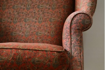 アメリカヴィンテージ　激レア!!幻の逸品　Ralph Lauren Home(ラルフローレン ホーム)　クラシカルな雰囲気漂うウィングバックソファ　定価約130万円　※退色あり　(R-081798)