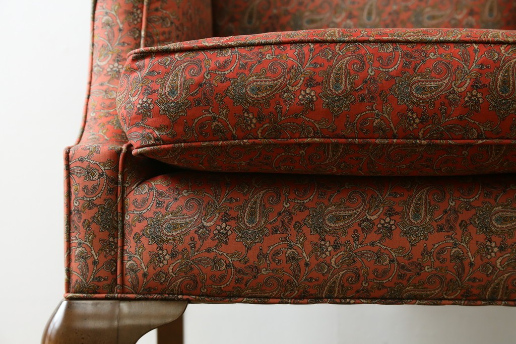 アメリカヴィンテージ　激レア!!幻の逸品　Ralph Lauren Home(ラルフローレン ホーム)　クラシカルな雰囲気漂うウィングバックソファ　定価約130万円　※退色あり　(R-081798)