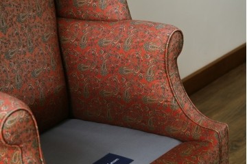 アメリカヴィンテージ　激レア!!幻の逸品　Ralph Lauren Home(ラルフローレン ホーム)　クラシカルな雰囲気漂うウィングバックソファ　定価約130万円　※退色あり　(R-081798)