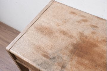 和製ビンテージ　チーク材のシンプルな平机(コンソールテーブル、コンソールデスク、ワークデスク、在宅用、在宅ワーク用、ヴィンテージ)(R-081802)