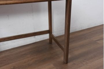 和製ビンテージ　チーク材のシンプルな平机(コンソールテーブル、コンソールデスク、ワークデスク、在宅用、在宅ワーク用、ヴィンテージ)(R-081802)