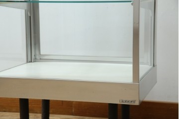 和製ビンテージ　メタルフレームが無骨でかっこいいレトロな縦型ガラスケース　(R-081804)