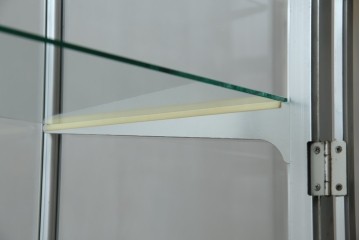 和製ビンテージ　メタルフレームが無骨でかっこいいレトロな縦型ガラスケース　(R-081804)