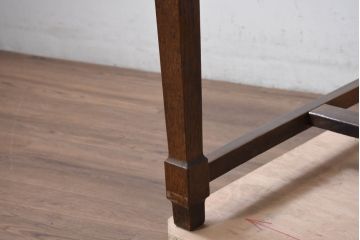 和製アンティーク　楢(ナラ)材・欅(ケヤキ)材　玉杢　昔懐かしい雰囲気漂う上開き天板のライティングデスク(ライティングビューロー、ワークデスク、在宅ワーク、在宅用、簿記机)(R-081806)