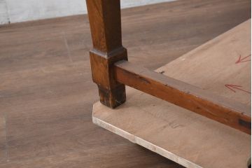 和製アンティーク　楢(ナラ)材・欅(ケヤキ)材　玉杢　昔懐かしい雰囲気漂う上開き天板のライティングデスク(ライティングビューロー、ワークデスク、在宅ワーク、在宅用、簿記机)(R-081806)