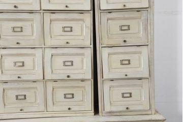 フランスアンティーク　特大!!　希少デザイン　パタパタ扉の大きなペイントキャビネット(収納棚、戸棚、ロッカー、バラ売り可能)(R-081808)