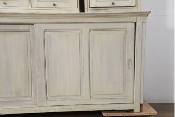 フランスアンティーク　特大!!　希少デザイン　パタパタ扉の大きなペイントキャビネット(収納棚、戸棚、ロッカー、バラ売り可能)(R-081808)