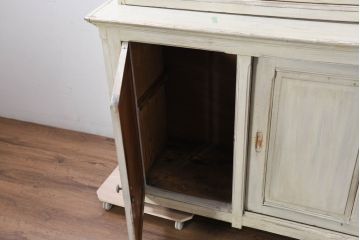 フランスアンティーク　特大!!　希少デザイン　パタパタ扉の大きなペイントキャビネット(収納棚、戸棚、ロッカー、バラ売り可能)(R-081808)