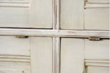 フランスアンティーク　特大!!　希少デザイン　パタパタ扉の大きなペイントキャビネット(収納棚、戸棚、ロッカー、バラ売り可能)(R-081808)