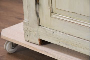 フランスアンティーク　特大!!　希少デザイン　パタパタ扉の大きなペイントキャビネット(収納棚、戸棚、ロッカー、バラ売り可能)(R-081808)