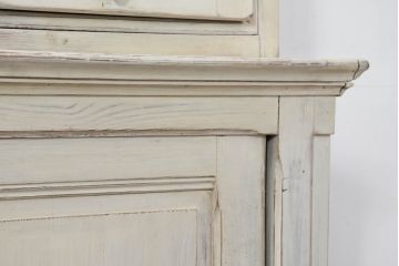 フランスアンティーク　特大!!　希少デザイン　パタパタ扉の大きなペイントキャビネット(収納棚、戸棚、ロッカー、バラ売り可能)(R-081808)