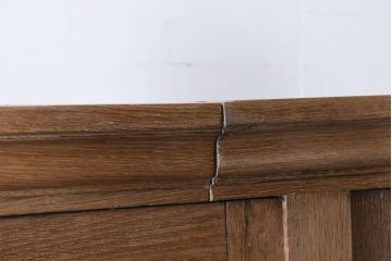 フランスアンティーク　ペイント仕上げ限定　特大!!　オーク材　ツートーンカラーがお洒落なグレモン錠付きのセパレートキャビネット(収納棚、戸棚、食器棚、カップボード、ブックケース、本箱、バラ売り可能)(R-081809)