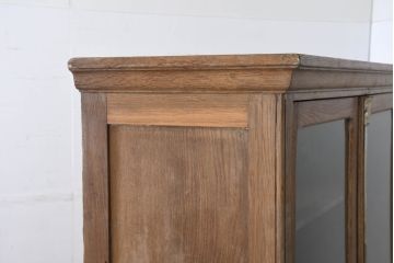 フランスアンティーク　ペイント仕上げ限定　特大!!　オーク材　ツートーンカラーがお洒落なグレモン錠付きのセパレートキャビネット(収納棚、戸棚、食器棚、カップボード、ブックケース、本箱、バラ売り可能)(R-081809)