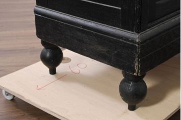 フランスアンティーク　ペイント仕上げ限定　特大!!　オーク材　ツートーンカラーがお洒落なグレモン錠付きのセパレートキャビネット(収納棚、戸棚、食器棚、カップボード、ブックケース、本箱、バラ売り可能)(R-081809)